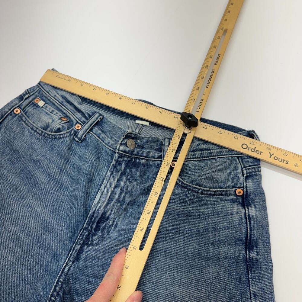 Womens AE77 American Eagle Super Wide Leg Jeans 27 Short Wash Blue Baggy Y2K - Picture 3 of 11